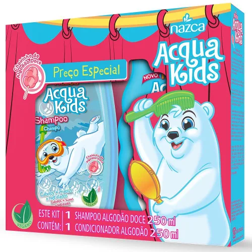 ACQUA KIDS KIT SH COND ALGODÃO DOCE 250ML - KIDS