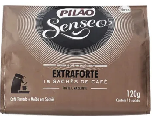 Cafê Em Sachê Torrado E Moído Extra Forte Pilão Senseo Pacote 120g 18 Unidades - FORTE