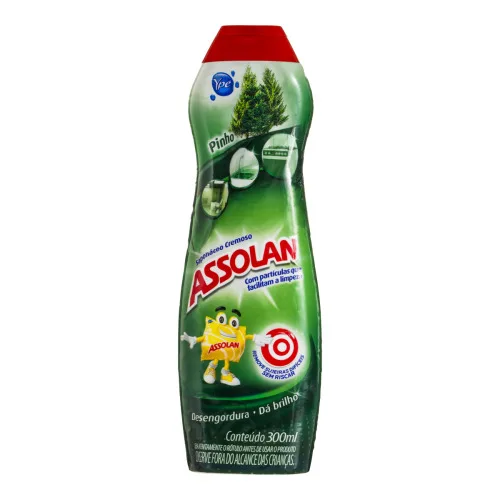 Saponáceo Cremoso Pinho Assolan Frasco 300ml - YPÊ