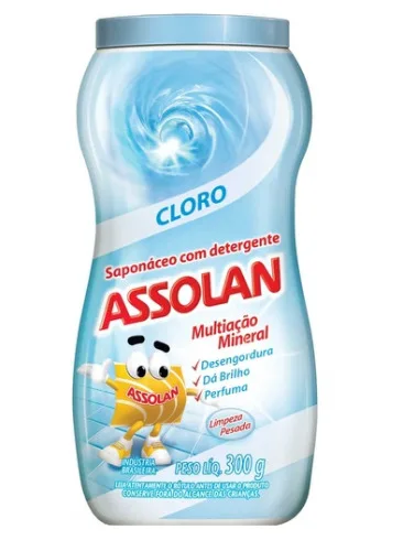 Saponáceo Em Pó Com Detergente Assolan Frasco 300g - YPÊ