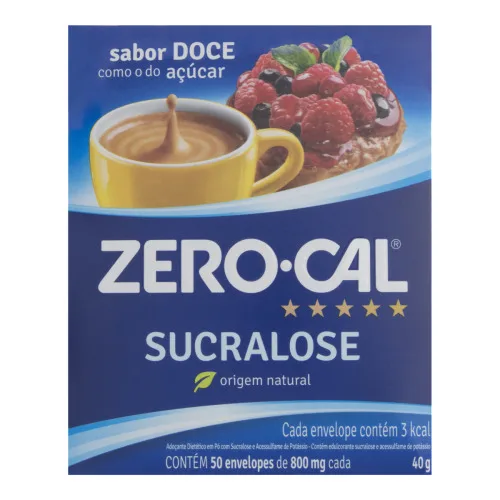 Adoçante Em Pó Diet Sucralose Zero Cal 40g Contém 50 Unidades - ZERO CAL