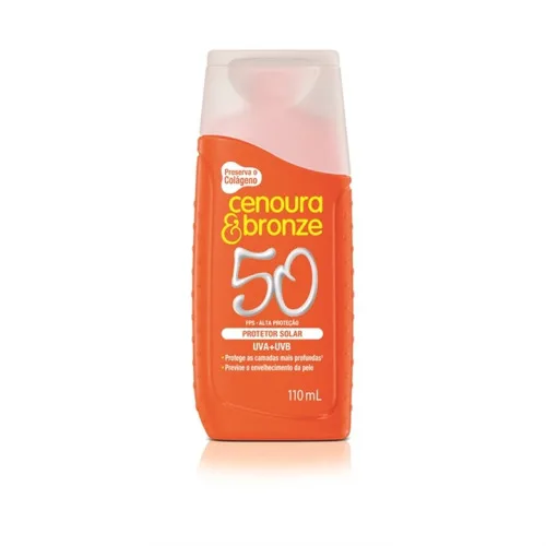 Protetor Solar Loção Cenoura E Bronze 110ml Fps50 Unit - CENOURA E BRONZE