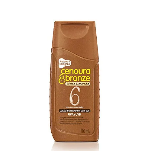 Bronzeador Loção Cenoura E Bronze 110ml Fps6 Com Cor Unit - CENOURA E BRONZE