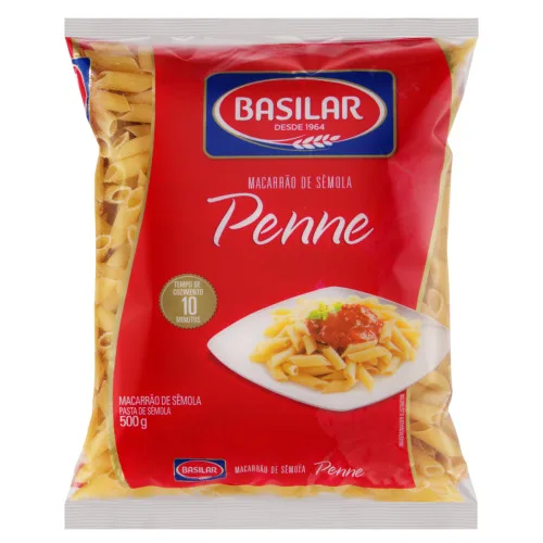 Massa De Sêmola Penne Basilar Pacote 500g - BASILAR