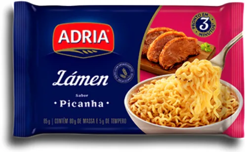 Macarrão Instantâneo Lámen Picanha Adria Pacote 85g - ADRIA