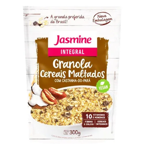 Granola Integral Cereais Maltados Jasmine Grain Flakes Pacote 300g - JASMINE