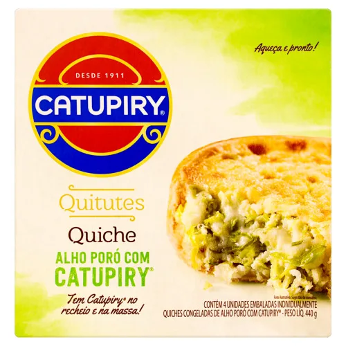Quiche Congelada Alho Poró Catupiry Quitutes Caixa 440g 4 Unidades - CATUPIRY