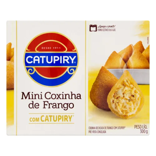 Mini Coxinha Congelada Pré Frita Frango Catupiry Mini Salgados Caixa 300g - CATUPIRY