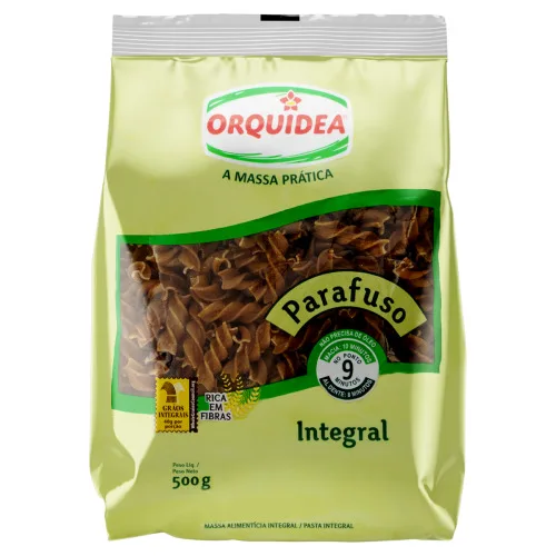 Massa De Trigo Integral Parafuso Orquídea 500g - INTEGRAL