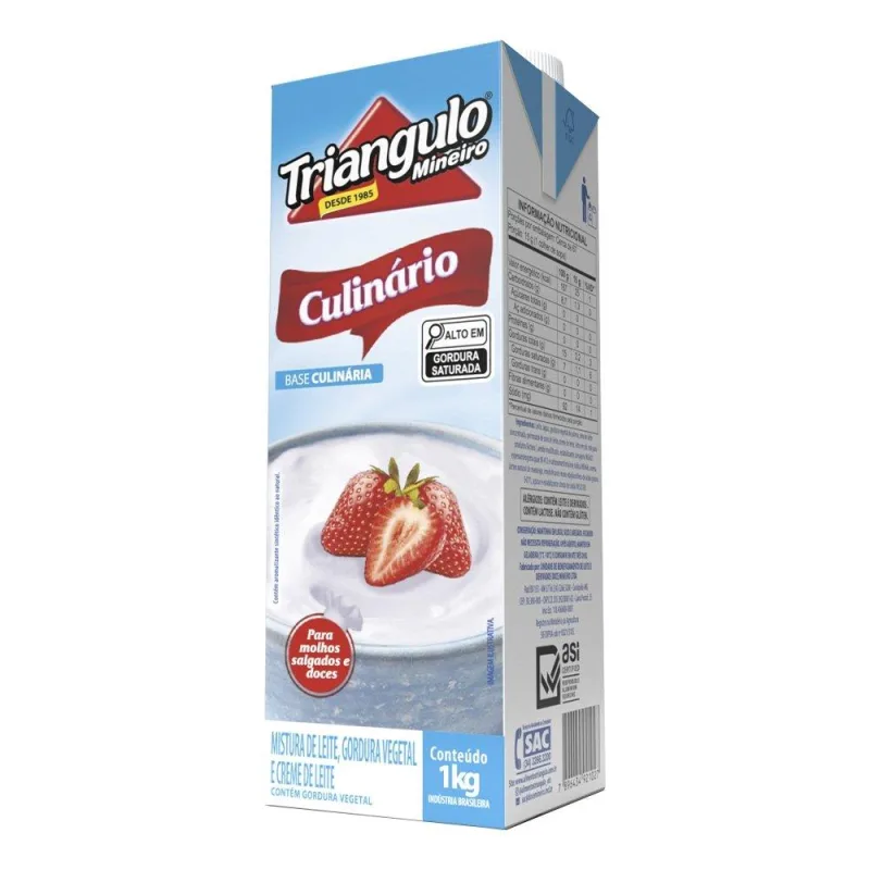 Creme De Leite Triângulo Base Culinária 1kg - Não Informado