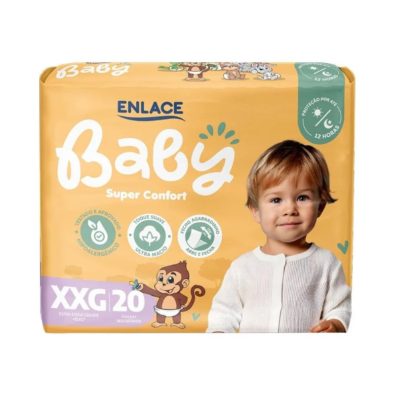 Fralda Descartável Enlace Baby Super Confort Mega P/M/G/XG/XXG