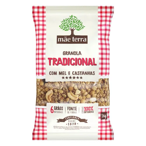 Granola Tradicional Com Mel E Castanhas Mãe Terra Pacote 1kg - MAE TERRA