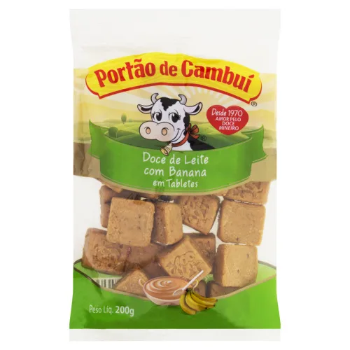 Doce De Leite Em Tablete Com Banana Portão De Cambuí Pacote 200g - PORTAO DE CAMBUI