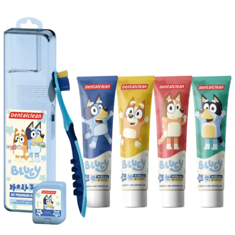 KIT PREMIUM INFANTIL 3EM1 BLUEY - SORTIDO - DENTALCLEAN - Dentalclean