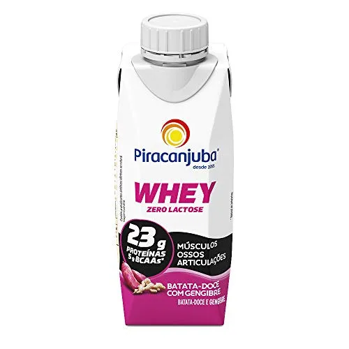 BEBIDA LÁCTEA UHT BATATA DOCE COM GENGIBRE ZERO LACTOSE PIRACANJUBA WHEY CAIXA 250ML - PIRACANJUBA