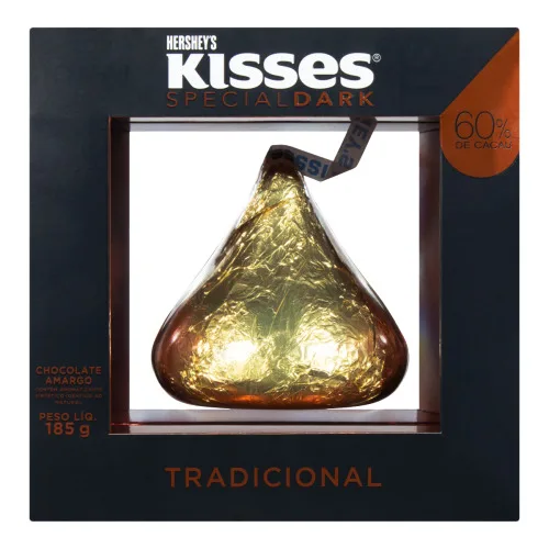 Chocolate Amargo 60 De Cacau Tradicional Hershey S Kisses Special Dark Caixa 185g - HERSHEY S