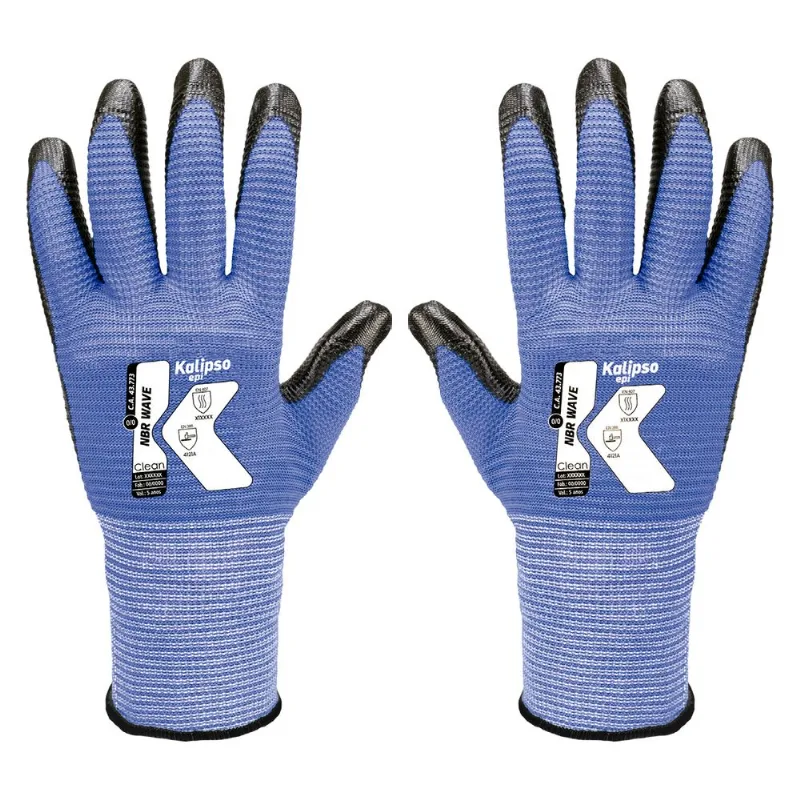 Luva de Proteção NBR Wave 12 Pares Kalipso 02059 02.05.9.4X12-EG