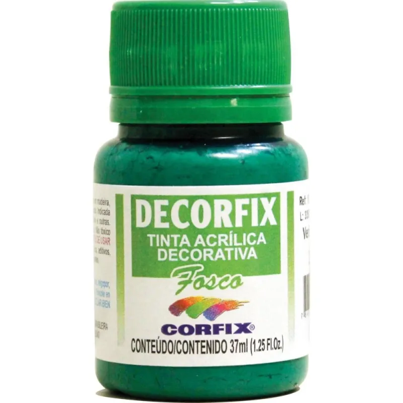 Tinta Acrilica Decorfix Fosca 37ML Verde BAND - CORFIX
