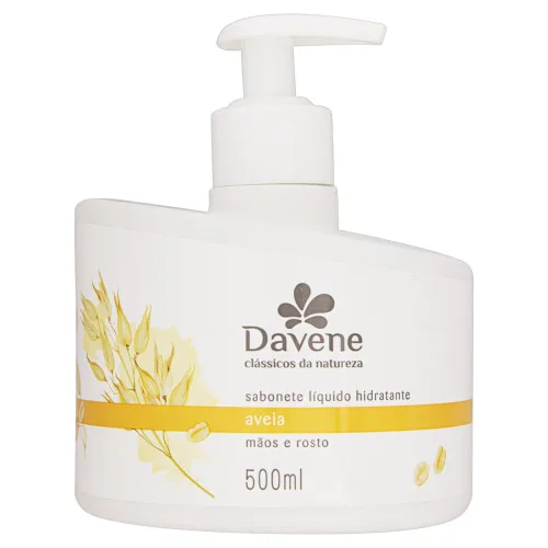 SABONETE LÍQUIDO HIDRATANTE MÇÕS E ROSTO AVEIA DAVENE CLÁSSICOS DA NATUREZA FRASCO 500ML - DAVENE