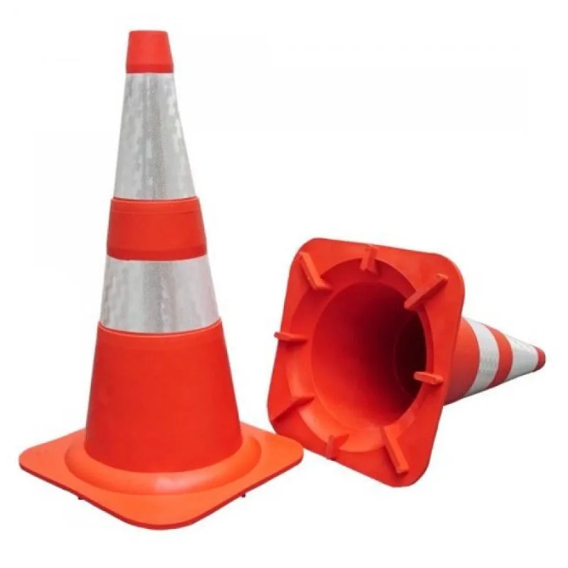 Kit 5 Cone Flexível 75cm Lar. Com Refletivo Norma Nbr 15 071