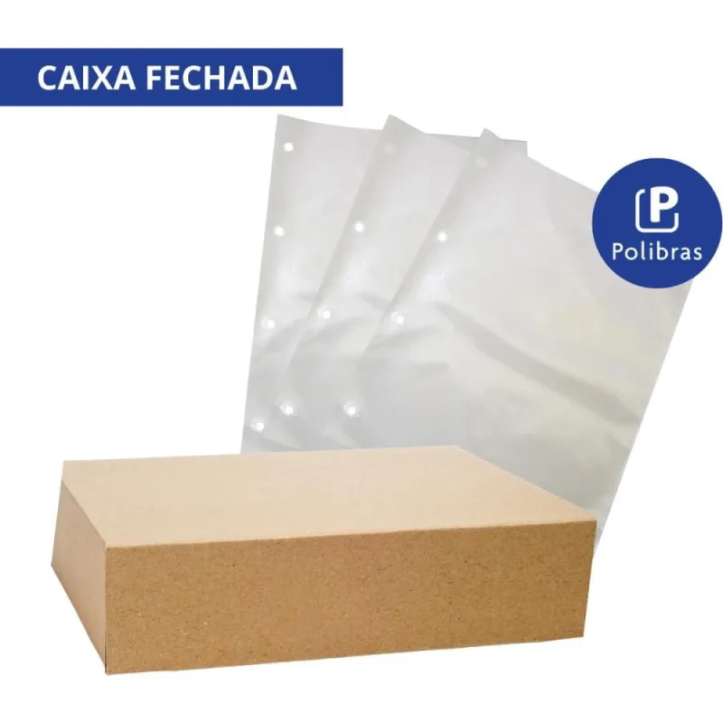 Envelope Plastico Oficio 4 Furos Fino 0,05MM - Polibras