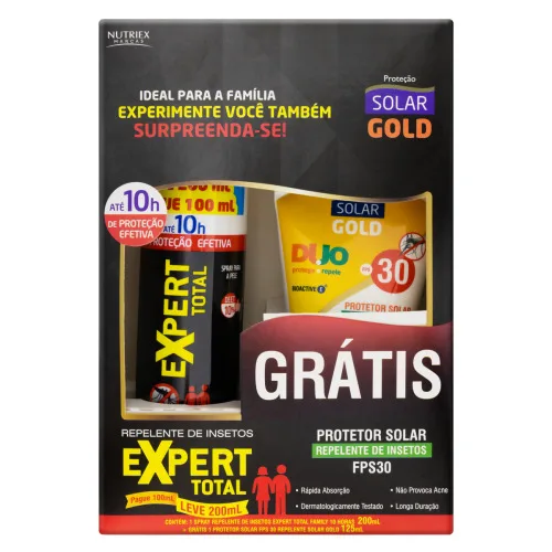 Pack Prot Solar Gold Fps30 125ml Repelente 100ml - EXPERT TOTAL