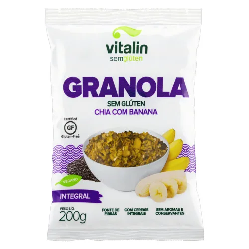 Granola Chia Com Banana Integral Vitalin 200g - VITALIN