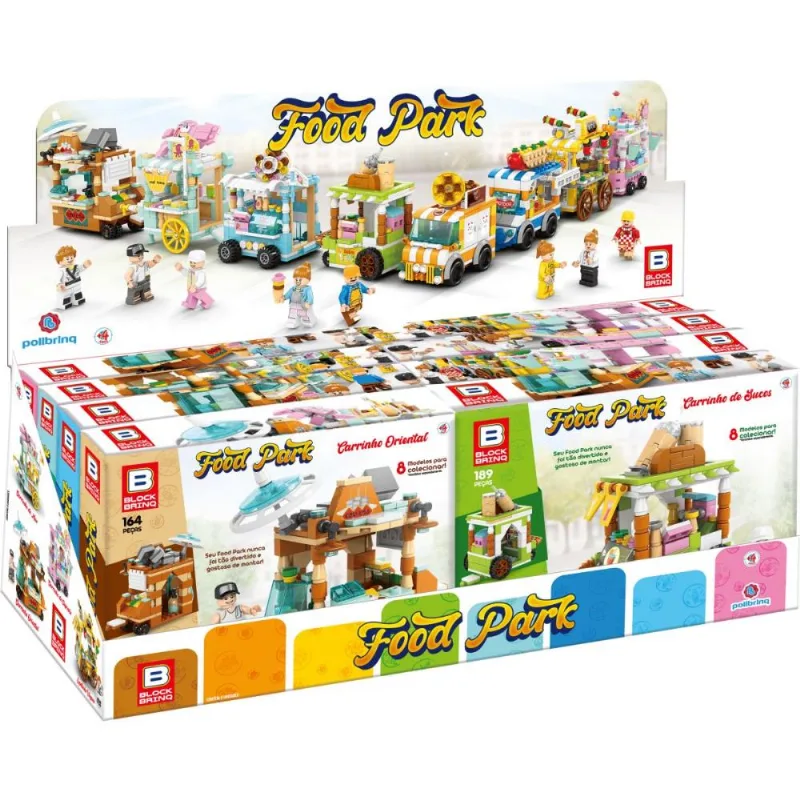 BRINQUEDO PARA MONTAR FOOD PARK BLOCK 157/189PC CAIXA COM 8