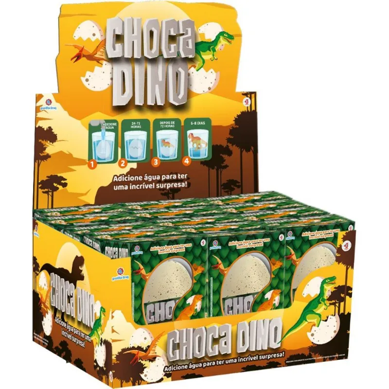 DINOSSAURO OVO SURPRESA CHOCA DINO (S) DP.C/12 POLIBRINQ