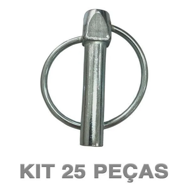 Pino Quebra Dedo Trava 7/16 X 2 + Argola Zin. Branco 25pçs