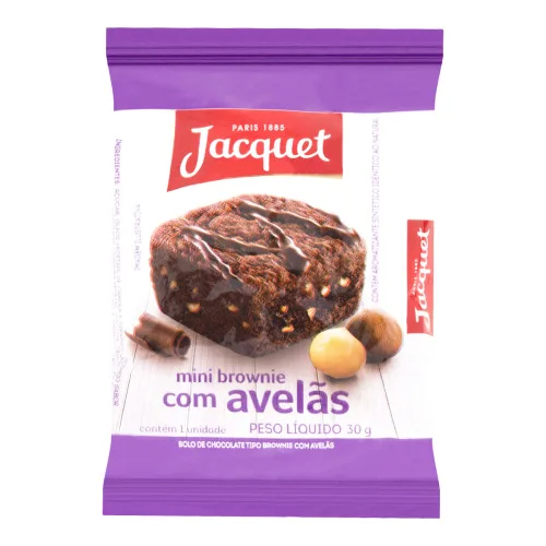 Mini Brownie Avelãs Jacquet Pacote 30g - JACQUET