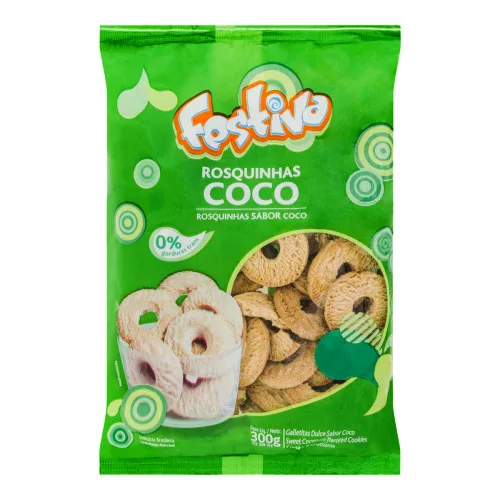 Biscoito Rosquinha Coco Festiva Pacote 300g - FESTIVA