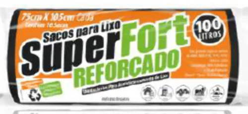 SACO PARA LIXO SUPER FORT 100L ROLL COM 20 - SUPER