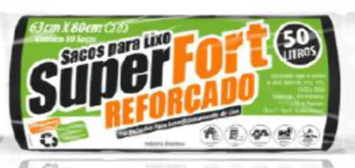 SACO PARA LIXO SUPER FORT 50L ROLL COM 20 - SUPER