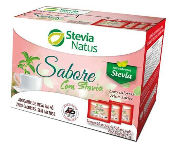 ADOÇANTE PÓ STEVIA SABORE 800MG COM 50 SACHETS - ADOCYL