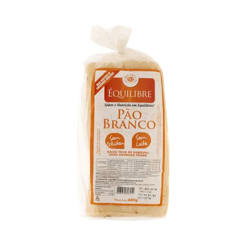 Pao Branco Sem Gluten E Sem Lactose Equilibre - EQUILIBRE
