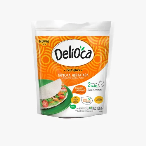 Tapioca Hidratada Delioca Premium Sachê 560g 7 Unidades - SESTINI