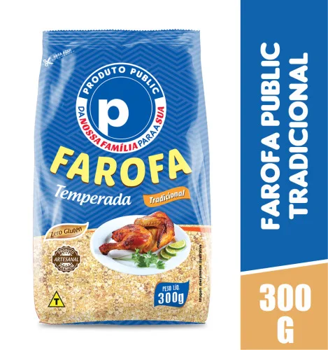 Farofa Temperada Tradicional Public 300g - PUBLIC