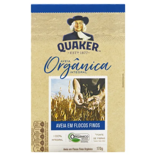 Aveia Em Flocos Finos Integral Orgânica Quaker Caixa 170g - INTEGRAL