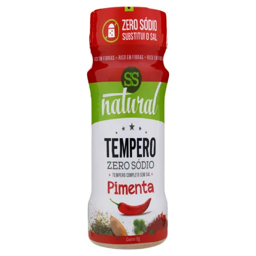 Tempero Em Pó Completo Pimenta Zero Sódio Ss Natural Frasco 50g - SS NATURAL