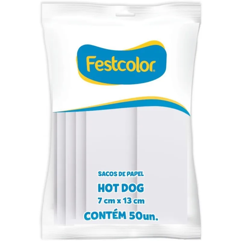 Embalagem para Alimentos Saquinho Papel HOT DOG - Festcolor