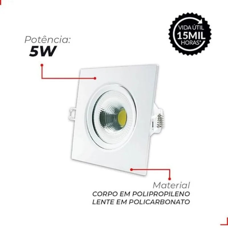 Spot led emb quad authentic 5w 3000k am c 5 b