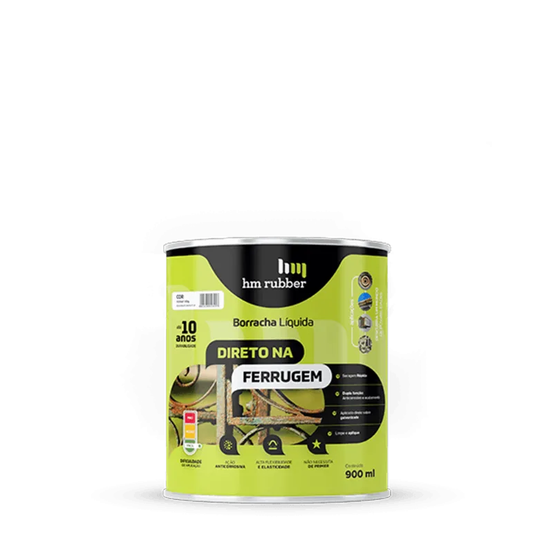 Borracha Liquida Direto Ferrugem 900ml hm Rubber Branco - G85