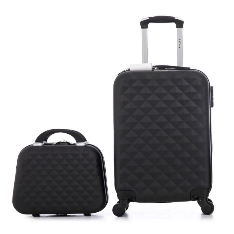Kit Mala de Viagem Frasqueira Bordo Pequena 20" Batiki 0108 Preto