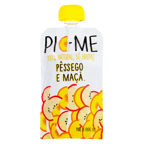 Purê De Frutas Pêssego E Maçã Pic Me Squeeze 100g - PIC ME