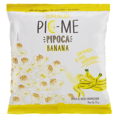 Pipoca Pronta Caramelizada Banana Pic Me Pacote 55g - PIC ME