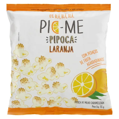 Pipoca Pronta Caramelizada Laranja Pic Me Pacote 55g - PIC ME
