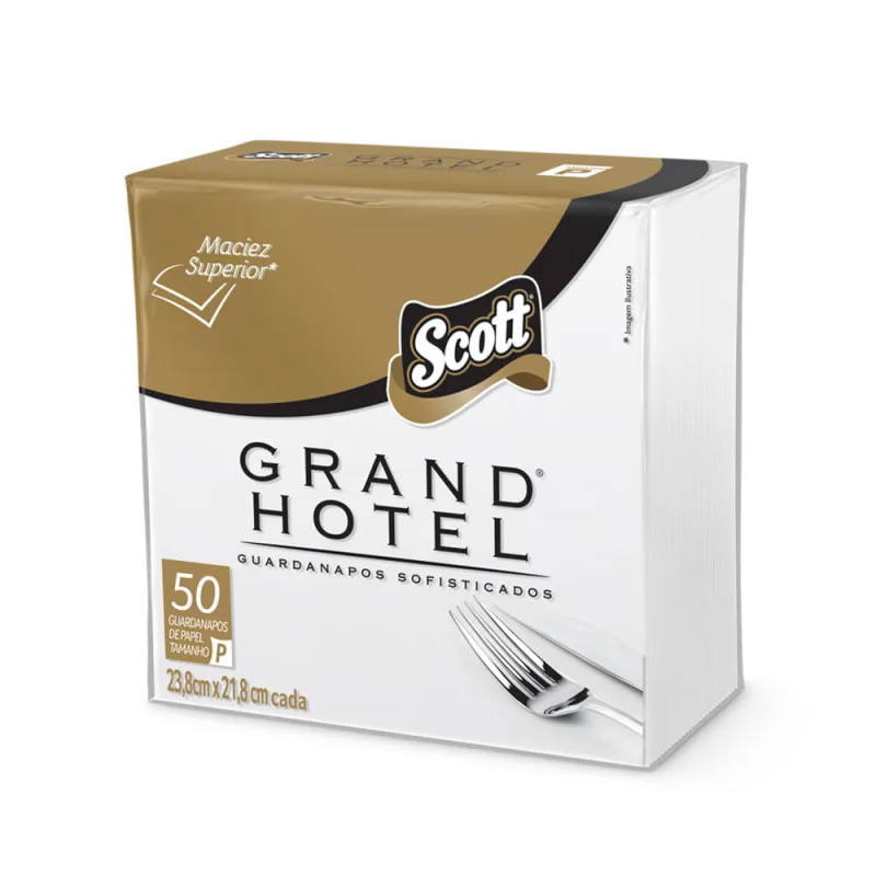 Guardanapo Scott Grand Hotel Folha Dupla 23.8cm x 21.8cm com 50 Unid96g - Scott