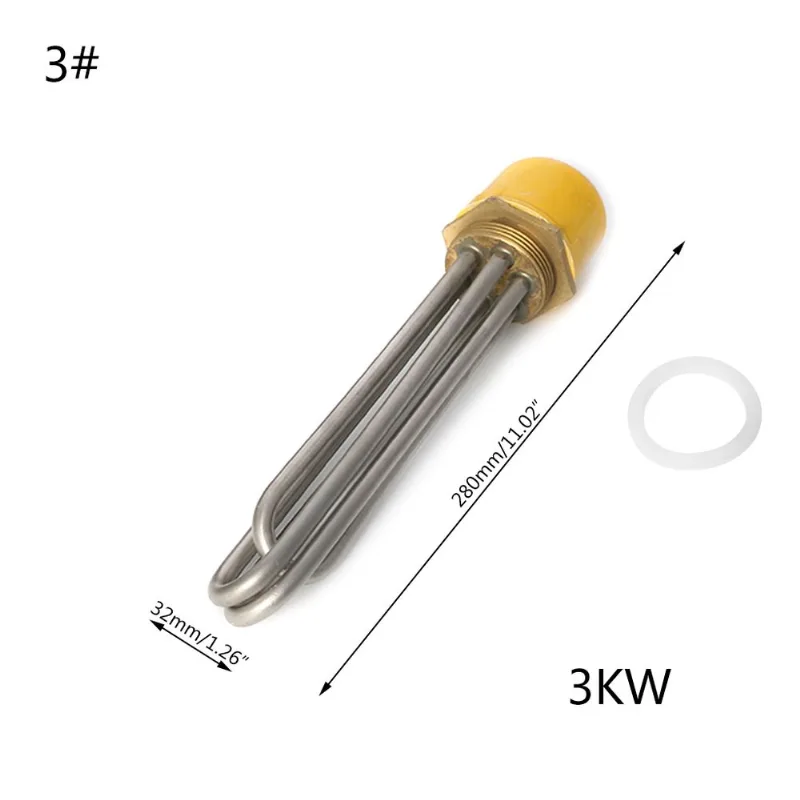 Tanque Dn40 Aquecedor De Água Do Tubo De Aquecimento / Elemento De Imersão Elétrica Da Caldeira - Prata