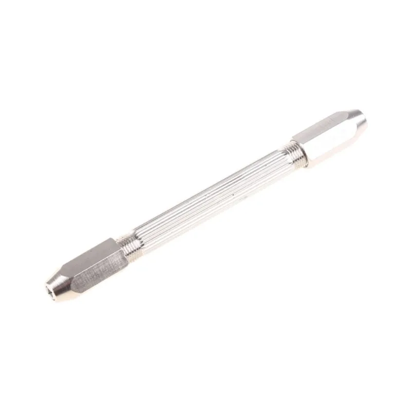 Dupla Cabeça De Torção De Mão Chuck Drill Drill Bit Holder Little Pin Vise - Prata